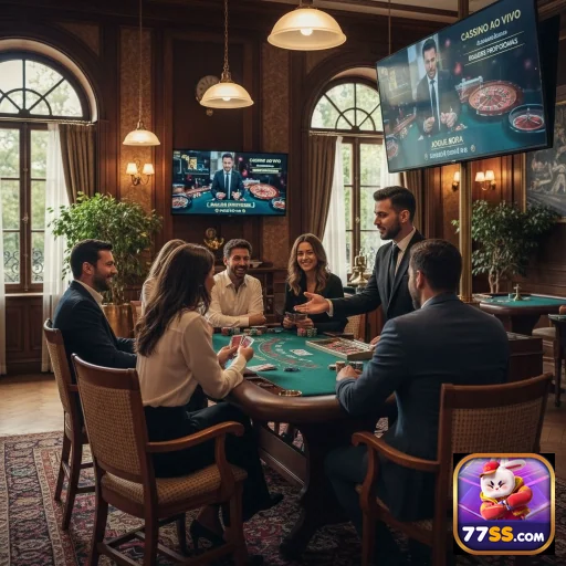 Jogadores interagindo em cassino ao vivo no 77ss.