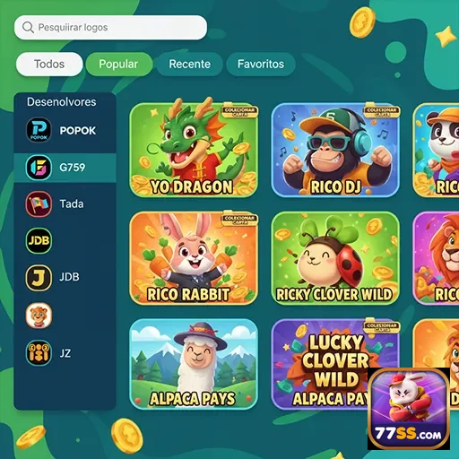 Tela do aplicativo 77ss mostrando jogos populares para VIPs.