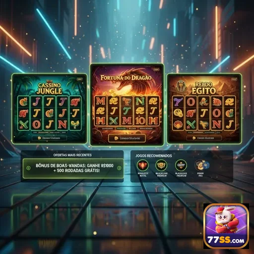 Interface do aplicativo 77ss com jogos de cassino populares.