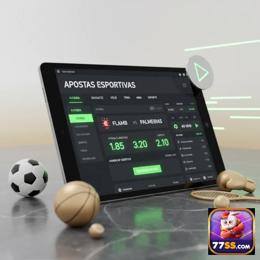 Interface do 77ss exibindo apostas esportivas ao vivo.