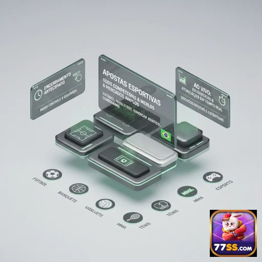Interface do site 77ss com opções de apostas esportivas.