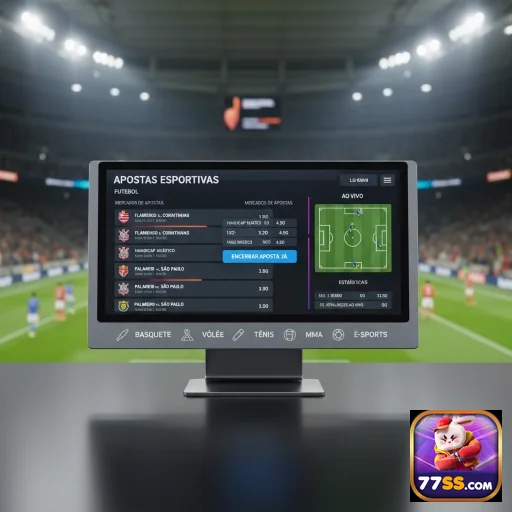 Tela do aplicativo 77ss mostrando apostas em futebol.