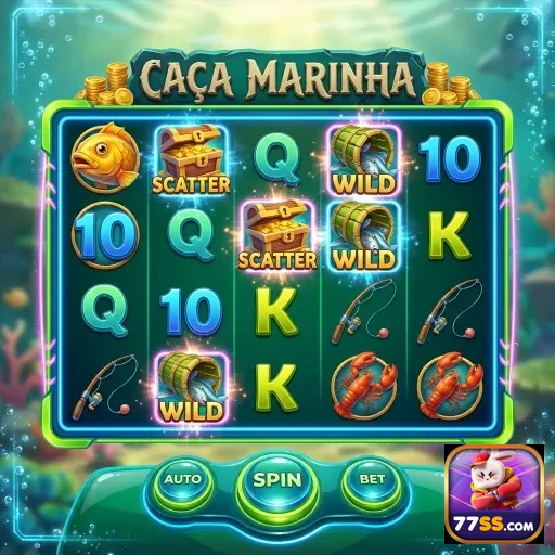 Interface do caça-níqueis 'Caça Marinha' do 77ss.