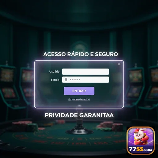 Tela de login do site 77ss com interface clara e segura.