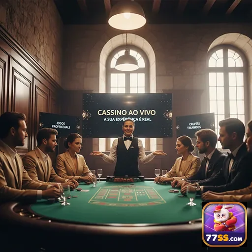 Imagens de players em uma mesa de cassino ao vivo da 77ss.