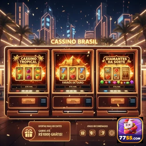 Máquinas de cassino da 77ss destacando jogos VIP.
