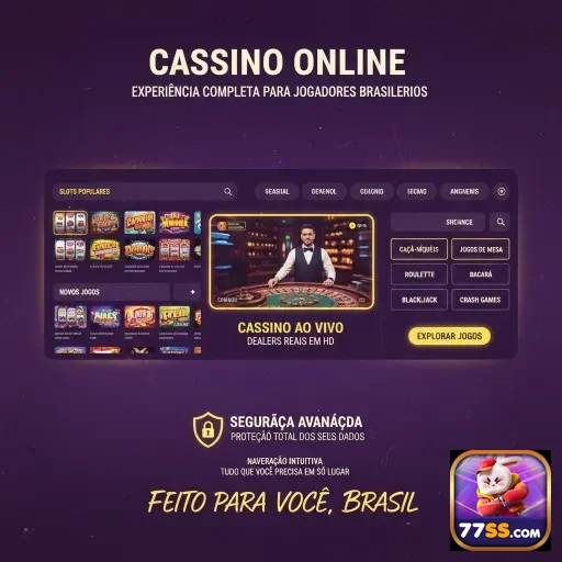 Tela de acesso ao cassino online 77ss para jogadores brasileiros