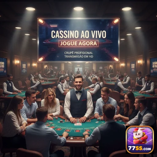 Jogadores interagem em um cassino ao vivo da 77ss.