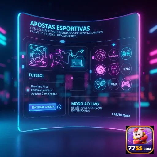 Interface da 77ss com opções de apostas esportivas VIP.