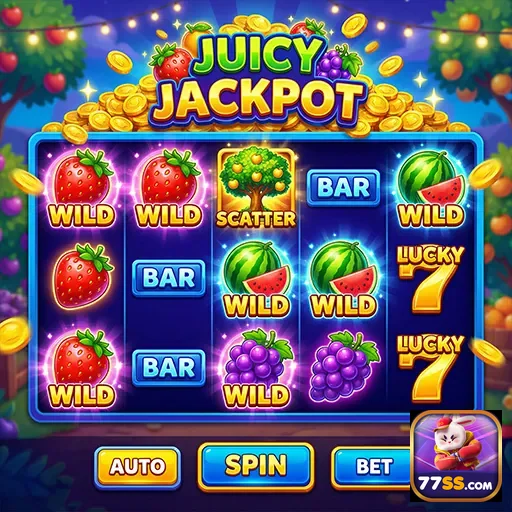 Slots Juicy Jackpot disponíveis na plataforma 77ss.