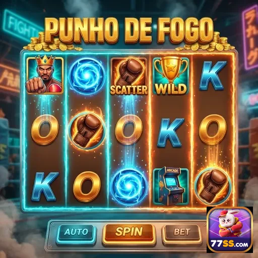 Interface do jogo Punho de Fogo no aplicativo 77ss.