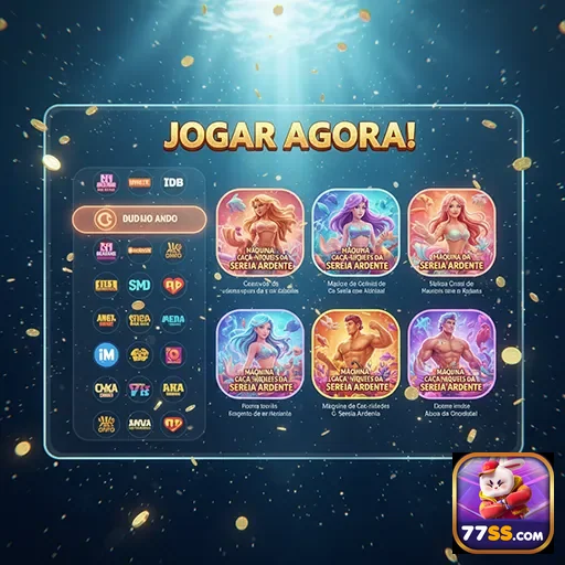 Interface do aplicativo 77ss exibindo jogos e promoções VIP.